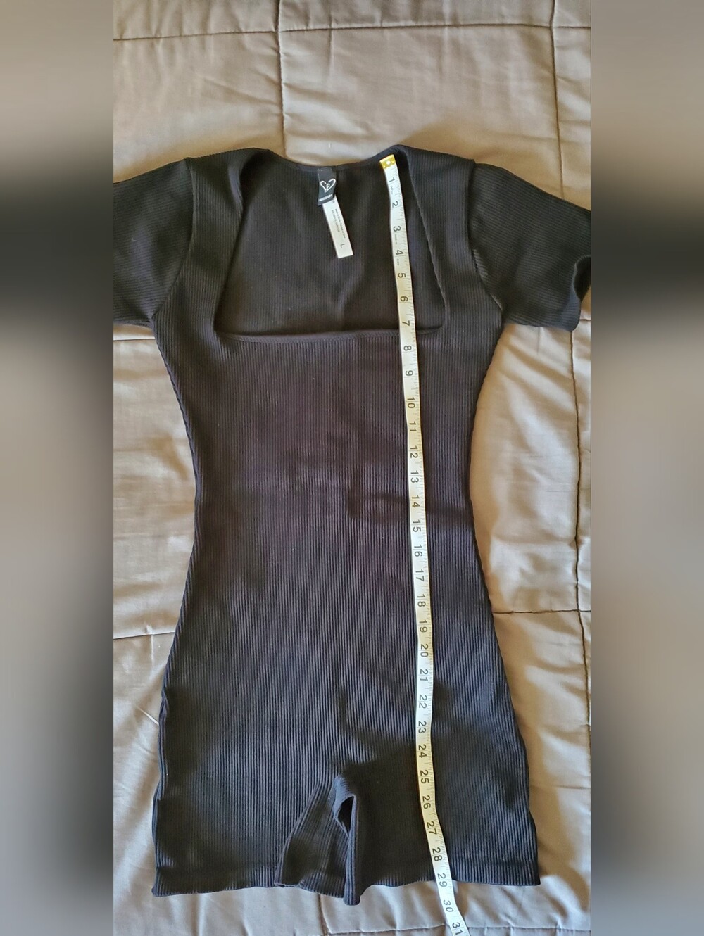 Ribbed Square-Neck Short Ribbed Romper - Picture 7 of 7